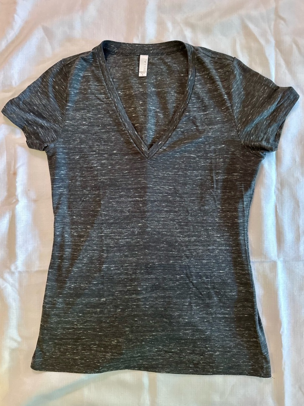 Bella Canvas Charcoal Heather V-Neck Short Sleeve Tee